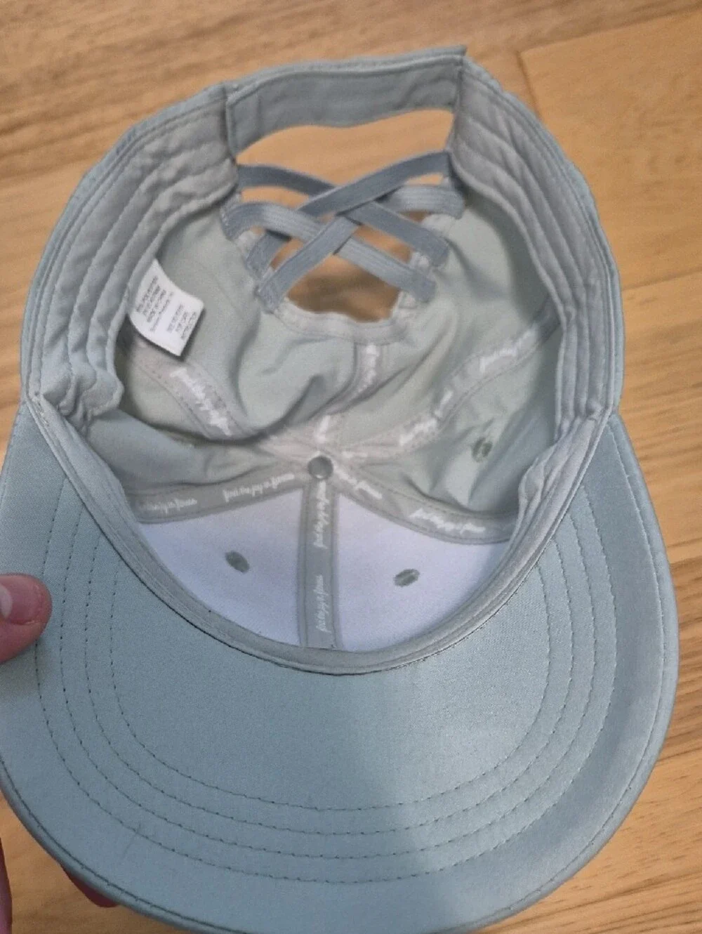 Minimalist Cute Light Sage Green Embroidered Moon Baseball Cap - Women